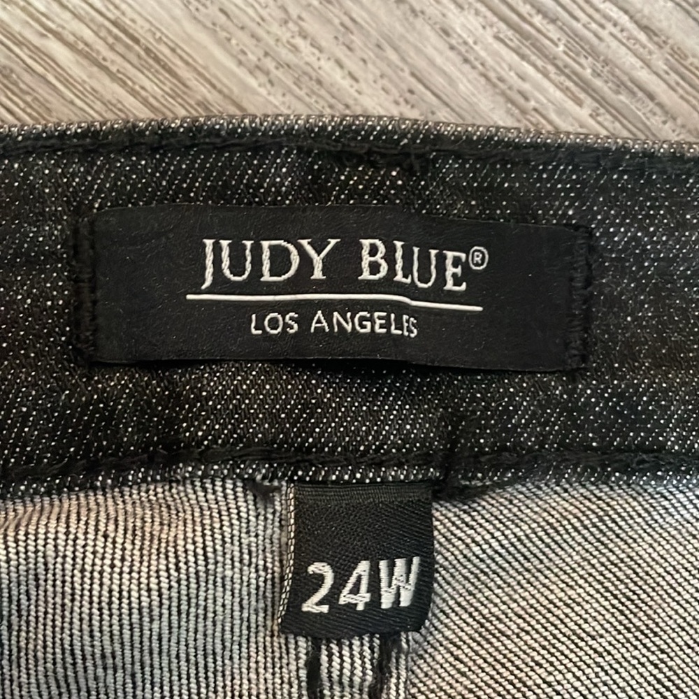 Judy Blue Skinny Fit Lite Black Distressed Jeans Size 24W - Picture 6 of 15